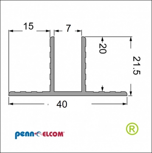 Scheidingwandprofiel voor 7mm plaat MG-0600 per meter