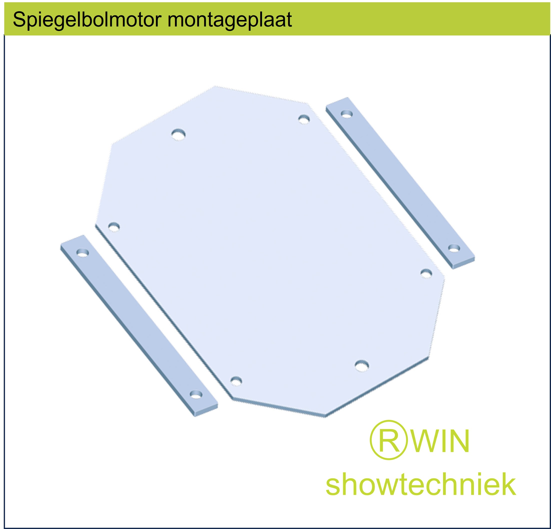 Spiegelbolmotor montagepaneel - rigging - truss incl. boutenset 