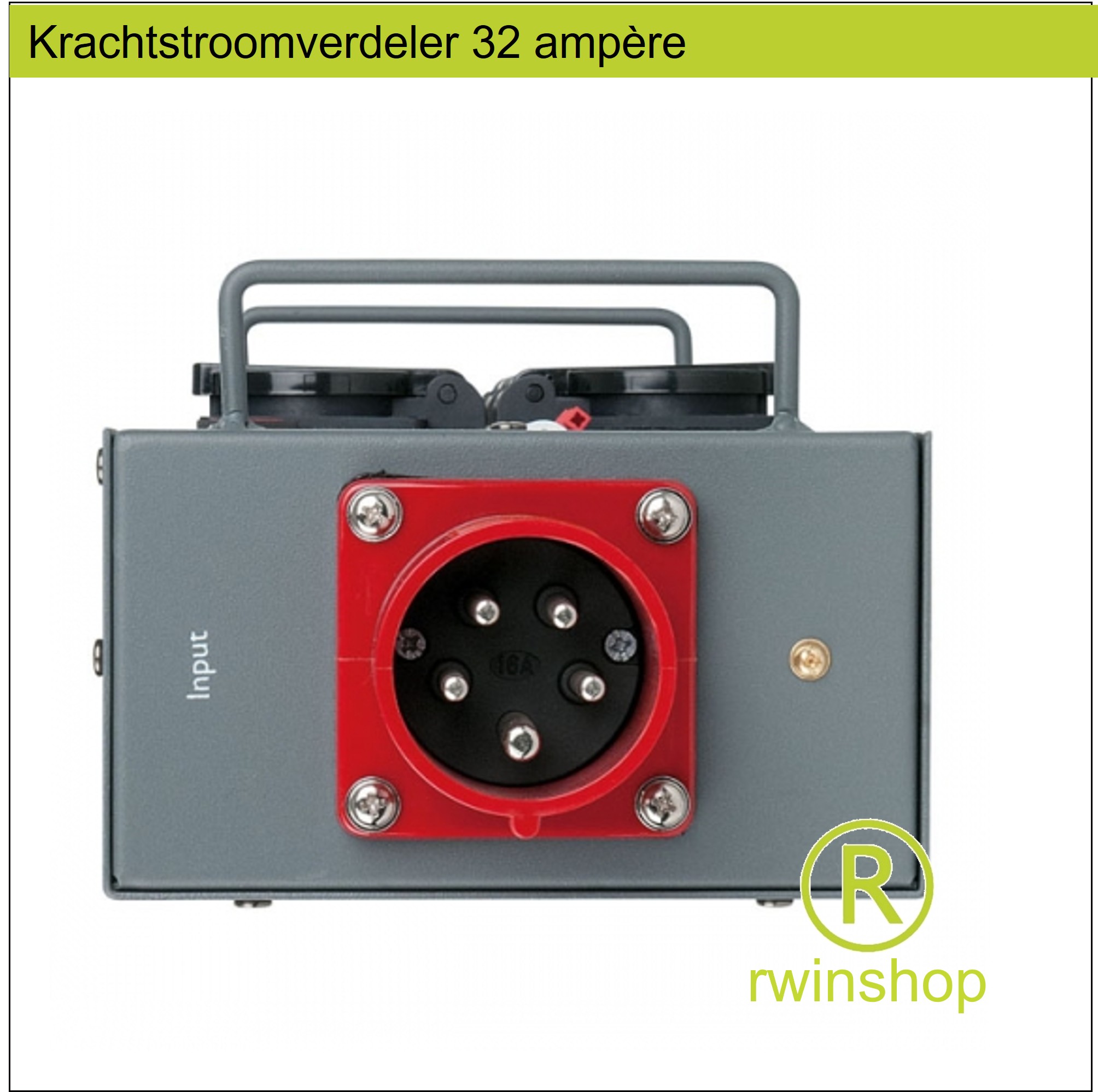 Krachtstroom verdeler 32 ampere in en uit 6 x WCD,s uit Huren