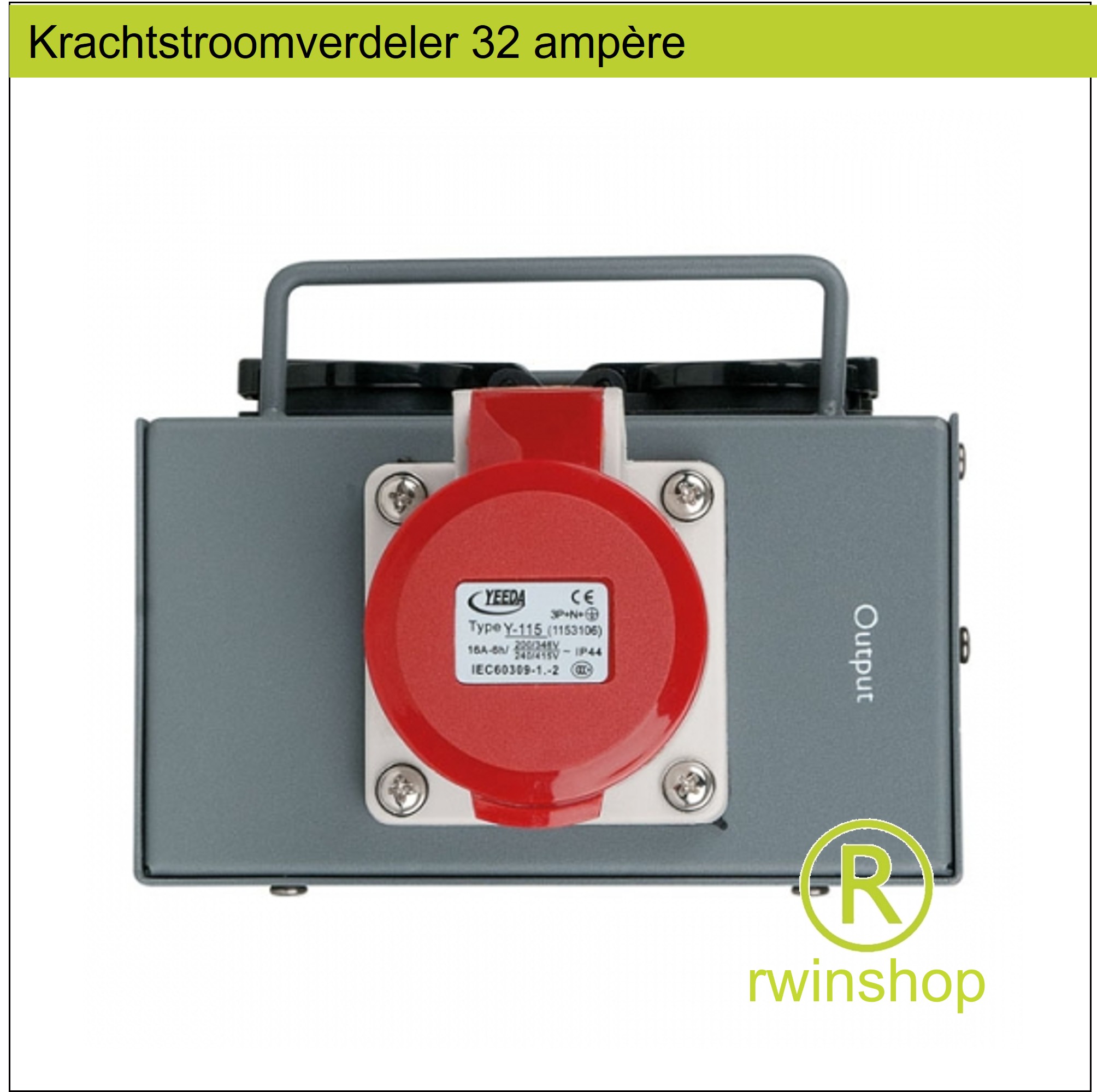 Krachtstroom verdeler 32 ampere in en uit 6 x WCD,s uit Huren