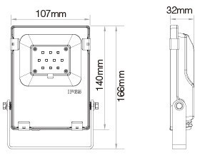 LED Schijnwerper IP65 10Watt RGB+CCT