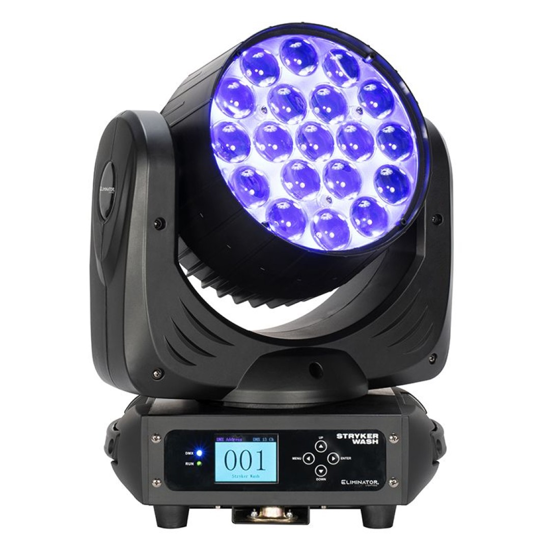 Stryker Wash Krachtige LED Moving Head Wash met 19x12W RGBW LED's en Gemotoriseerde Zoom