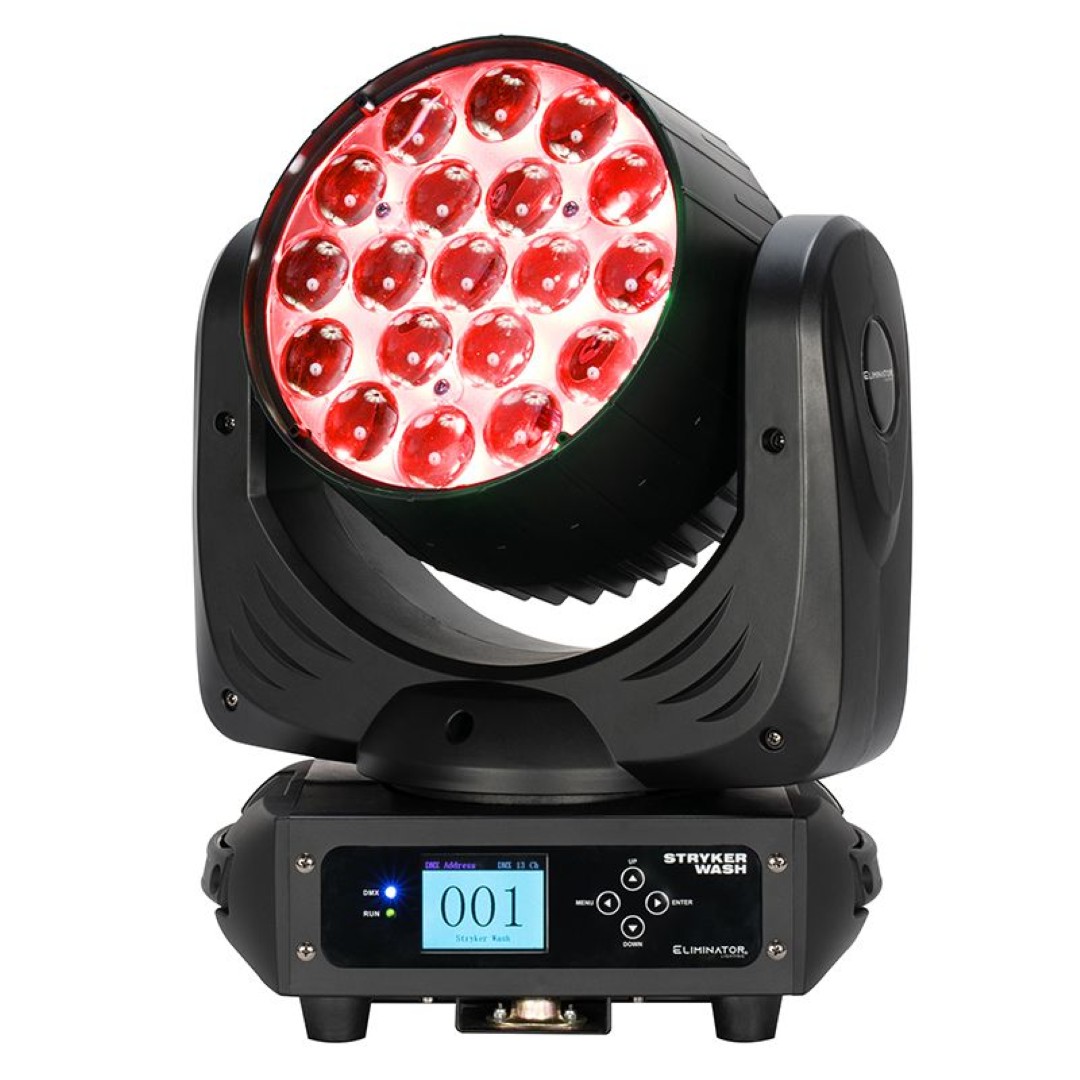 Stryker Wash Krachtige LED Moving Head Wash met 19x12W RGBW LED's en Gemotoriseerde Zoom