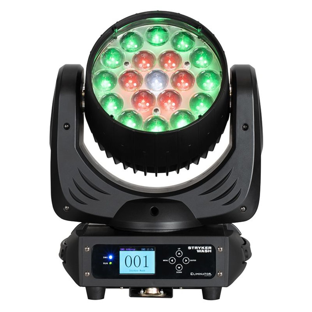 Stryker Wash Krachtige LED Moving Head Wash met 19x12W RGBW LED's en Gemotoriseerde Zoom
