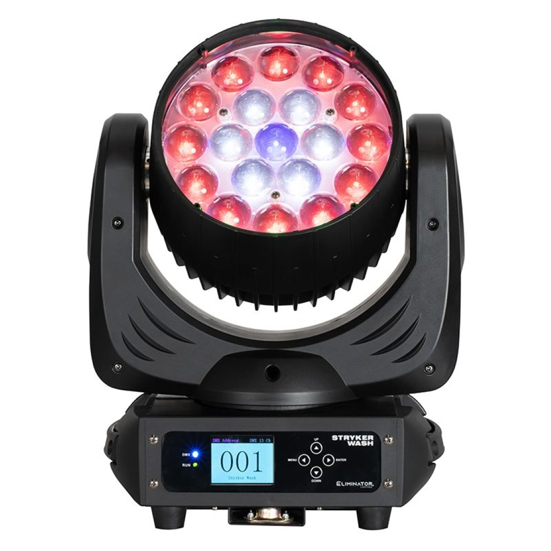 Stryker Wash Krachtige LED Moving Head Wash met 19x12W RGBW LED's en Gemotoriseerde Zoom