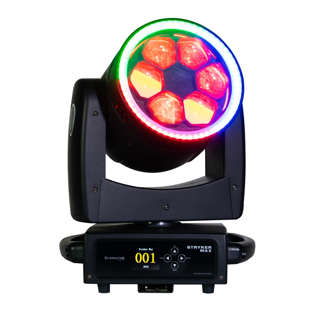 Eliminator Stryker Max  Krachtige LED Moving Head Wash met Gemotoriseerde Zoom en Zone-Control