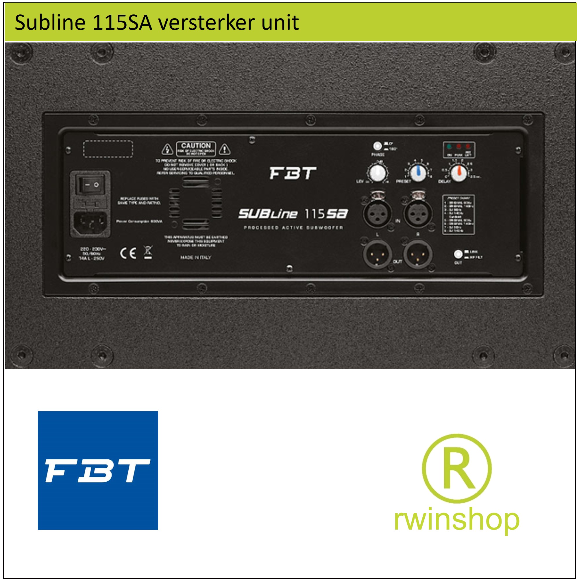Subline 115SA Subwoofer Actief 15inch 700watt 132dB