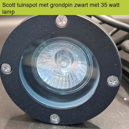 Scott tuinspot met grondpin zwart met 35 watt lamp