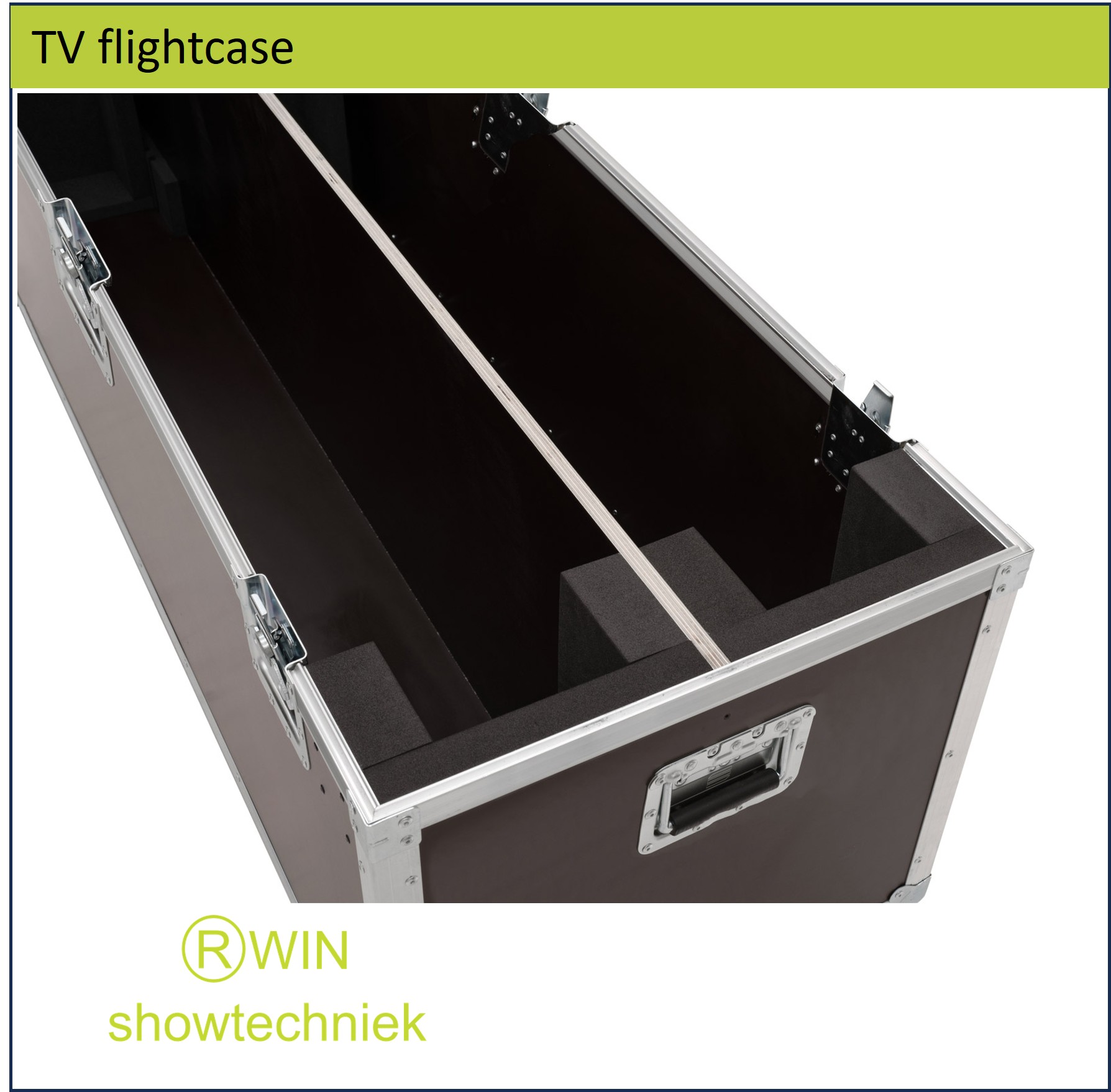 TV flightcase 75inch 2stuks op wielen Phenolic Plywood Donkerbruin Betonplex