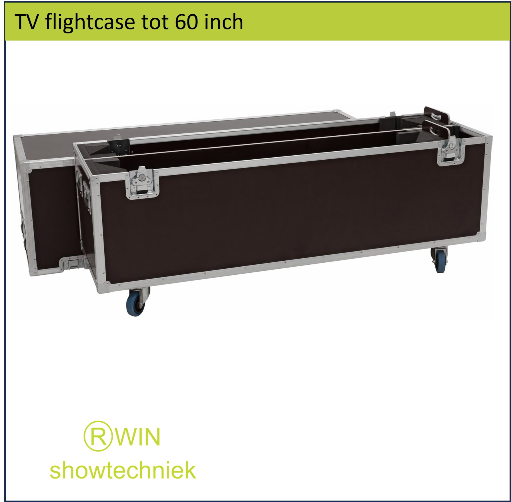 TV flightcase 65inch voor 2stuks op wielen 