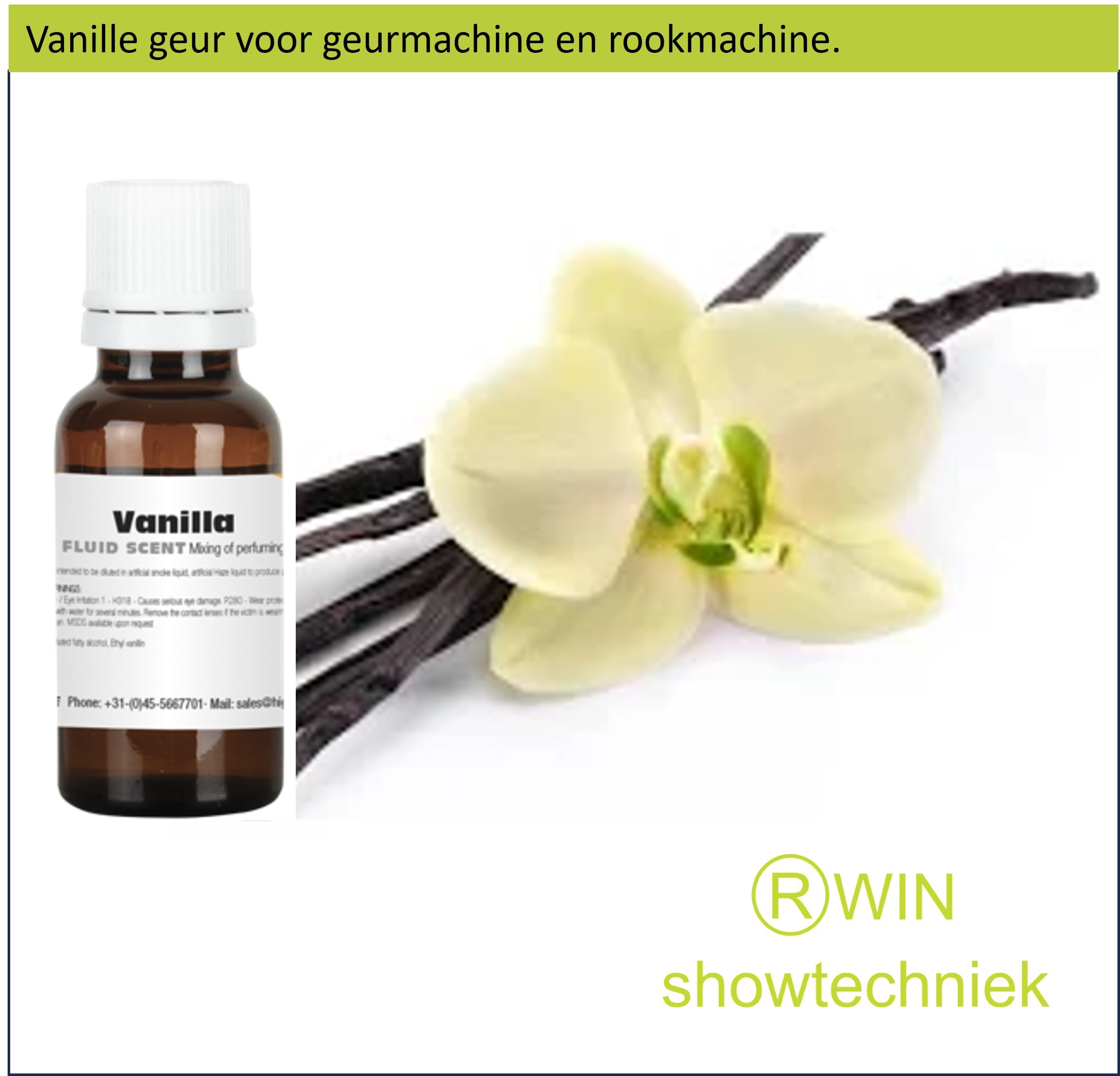 Rookmachine Geur Vanille  mengen met 5 liter rookvloeistof.