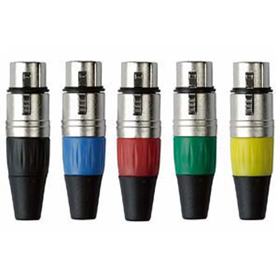 XLR 3P Connector - female - Nickel housing Zwart