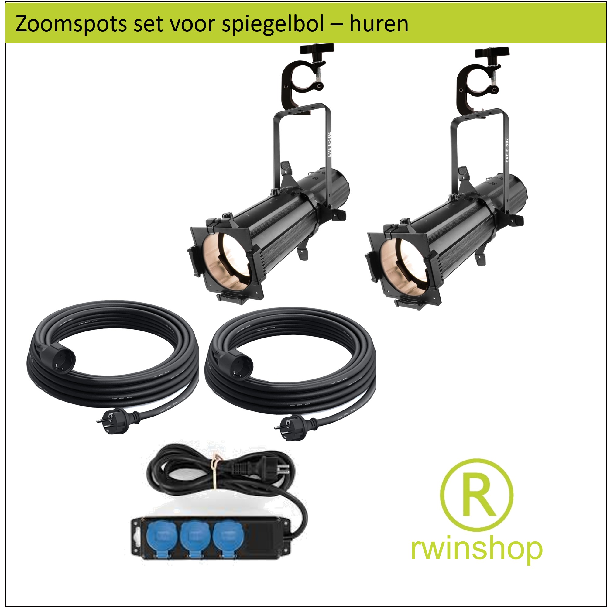 Spiegelbol schijnwerpers voor 50 en 75 cm spiegelbollen 